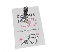 Porte-clés en cristal pour chat, pendentif pour collier de chat, cadeau pour chatons, décoration de collier à faire soi-même, taille unique, Pierre, Pas de gemme