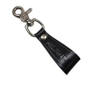 Porte-clés en cuir avec boucle de ceinture, Noir , 12 cm, Moderne