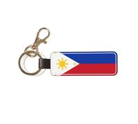 Porte-clés en cuir avec drapeau de l'État du Wyoming - Cadeau personnalisé - Convient comme cadeau d'anniversaire, Drapeau des Philippines, taille unique