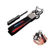 Porte-clés en cuir avec logo en métal - Convient pour E60/F30/G01, entre autres, modèles | Cordon robuste pour porte-clés de voiture, taille unique