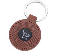Porte-clés en cuir italien véritable avec jeton de caddie en métal TROIKA COIN ADVENTURE