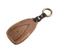 Porte-clés en cuir pour télécommande à 4 boutons Changan CS75 PLUS CS55 PLUS Oshan UNIT UNIK CS35PLUS 2020 2022 (marron)