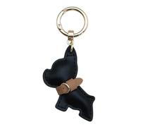 Porte-clés en cuir PU avec pendentif en forme de chien français - Décoration à suspendre pour clés de voiture et sacs
