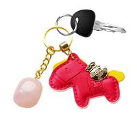 Porte-clés en cuir PU, porte-clés cheval 2026, pendentif de sac à dos cheval de 3,1 pouces avec clip, porte-clés en cuir, accessoires clés au design élégant, accessoire cadeau pour femme