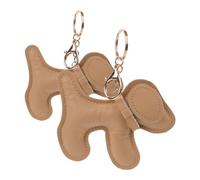 Porte-clés en cuir PU pour chien, 2 pièces, pendentif, Animal mignon, breloque suspendue pour sacs, clés, décoration de voiture, cadeau pour femmes amoureux des chiens