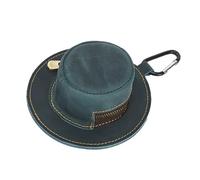 Porte-clés en cuir véritable avec fermeture éclair en forme de chapeau de vache pour homme et femme, bleu, Taille unique