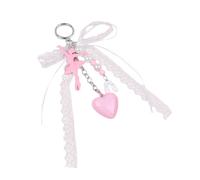 Porte-clés en dentelle avec nœuds en dentelle - Chaîne de voiture créative - Porte-clés en forme de cœur - Ornement créatif de sac à dos - Pour sac à dos - Ballerines - Porte-clés en forme de cœur