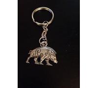 Porte-clés en étain anglais avec emblème de sanglier celtique
