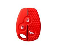 Porte-clés en Fiber De Carbone en Silicone À 3 Boutons pour Benz pour Smart pour Fortwo Coques clé Voiture(3bnts Red)