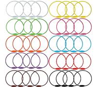 Porte-Clés En Fil Câble,40 Pièces Porte-clés en Fil Couleur en Acier Inoxydable Chaînes Anneau de Clé de Câble pour Bagages de Randonnée Tags d'identification