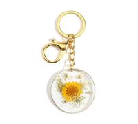 Porte-Clés En Fleurs Séchées à La Colle De Tournesol, Fleurs Immortelles Pour Une Touche D'élégance Et De Tendresse, Cadeaux Pour Petite Amie, Cadeaux De Remerciement Pour Maman Enseignants
