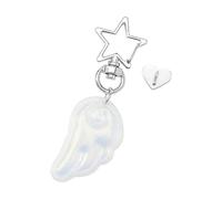 Porte-clés en forme d ' aile d ' ange, accessoire de bijoux en acrylique, breloque de de protection compacte pour offrir un moment spécial