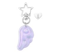 Porte-clés en forme d ' aile d ' ange, accessoire de bijoux en acrylique, breloque de de protection compacte pour offrir un moment spécial