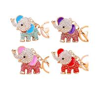 Porte-clés en forme d ' éléphant étincelant, avec en, décoratif, élégant, breloque pour moderne, 4 pièces