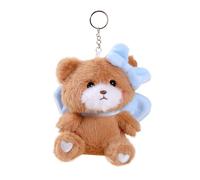 Porte-clés En Forme D'animal En Peluche, Ours Portant Un Nœud, 13 Cm, Pendentif Ours, Rembourrage De Bas, Ultra Doux, Pour Sac À Dos, Sac À Main, Porte-clés Doux Et Mignon, Cadeau Pour En Bas