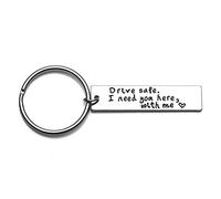 Porte-clés en forme d'anneau pour conduite en toute sécurité - Design attrayant « Drive Safe I Need You Here With Me »