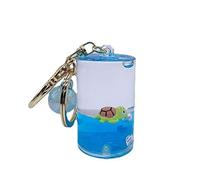 Porte-clés en forme de bouteille flottante mignonne tortue de mer Porte-clés créatif cylindrique chaîne de voiture femme homme pendentif porte-clés cadeaux, multicolore