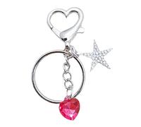 Porte-clés en forme de c?ur et d'étoile scintillante, breloque pour sac, pendentif style Y2K, décoration