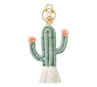 Porte-clés en forme de cactus tissé à la main - Perles de Noël - Décoration murale à suspendre