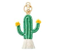 Porte-clés en forme de cactus tissé à la main - Perles de Noël - Décoration murale à suspendre
