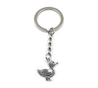 Porte-clés en Forme de Canard Porte-bonheur en Métal Onwomania, dans une Boîte Cadeau en Aluminium, Argenté, Taille Unique, Idéal pour Offrir
