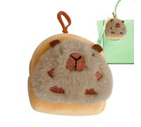 Porte-clés en Forme de carpincho en Peluche - Porte-clé Multifonction avec Petit Portefeuille, Porte-clés en Bois pour Anniversaire, fête des, Noël, (m, A, 4,33x3,94 pulgadas, Voir