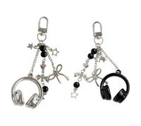 Porte-clés en forme de casque - Joli thème musical | Porte-clés en alliage de zinc 15 g pour sac à main, sac à dos, clés de voiture, accessoire avec hommes, femmes, adolescents, filles, amis, dames