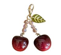 Porte-clés en forme de cerise, souvenir multifonction en acrylique - Porte-clés sur le thème des fruits - pour sac à bandoulière, sac à dos, fourre-tout, étui de téléphone, école, voyage, trajet