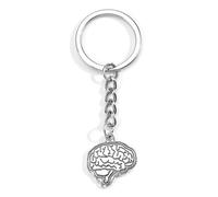 Porte-clés en forme de cerveau, pendentif pour diplôme médical, parties du corps, cadeau pour services d'urgence, médecin, infirmière, accessoire pratique dans l'hôpital et les soins, argenté, S