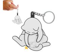 Porte-clés En Forme De Chat Malicieux Porte-clés Interactif Femmes Chats Jouant Avec Ses Boules Porte-clés Sensoriel Pendentif Amusant Pour Sacs Trousse À Crayons (Blanc)