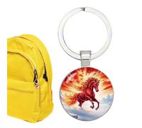 Porte-clés en Forme de Cheval | Bijoux avec Motif de Flammes en 2D | Breloques pour Sac à Main,Décoration Cadeau Petit Cadeau Remplissage Chaussette Fête Noël Nouvel An Chinois pour Sac à Dos à Ma