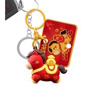 Porte-clés en forme de cheval - Pendentif du Nouvel An chinois 2026 de 5 cm, jolie breloque pour sac à main, métallique | Accessoire pour femmes, hommes, adultes, adolescents