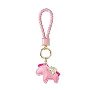 Porte-clés en forme de cheval porte-bonheur en cuir et alliage symbolisant le sac d'argent pour cadeau de bonne richesse, E, Taille unique