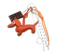 Porte-clés en forme de chien saucisse en polyuréthane avec breloque de sac en chocolat, Er, Chocolate style, Bohème