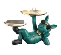 Porte-clés en forme de chien Swag - Plateau sculpté en résine - Bouledogue français - Pour Halloween, Thanksgiving, Noël