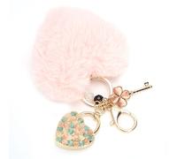 Porte-clés en forme de coeur, porte-clés boule en peluche, décorations de sac à main, pendentif peluche, pendentif voiture, pendentif porte-clés