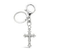 Porte-clés en forme de croix chrétienne cool pour homme et femme - Accessoires de porte-clés de voiture, sac à main, sac à dos, mini cadeau de foi Jésus