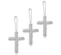 Porte-clés en forme de croix, cordon chrétien, cadeaux pour homme et femme, porte-clés biblique, B - Gris., 5.5cm