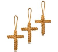 Porte-clés en forme de croix, cordon chrétien, cadeaux pour homme et femme, porte-clés biblique, B - Marron, 5.5cm
