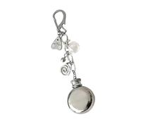 Porte-clés en forme de cube et cœur fait à la main en alliage, pendentif de sac de bouteille, design vintage, accessoire de mode pour homme et femme, cadeau fait à la main, pendentif de sac en forme