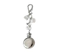 Porte-clés en forme de cube et cœur fait à la main en alliage, pendentif de sac de bouteille, design vintage, accessoire de mode pour homme et femme, cadeau fait à la main, pendentif de sac en forme