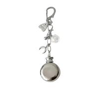 Porte-clés en forme de cube et cœur fait à la main en alliage, pendentif de sac de bouteille, design vintage, accessoire de mode pour homme et femme, cadeau fait à la main, pendentif de sac en forme