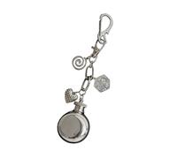 Porte-clés en forme de cube et cœur fait à la main en alliage, pendentif de sac de bouteille, design vintage, accessoire de mode pour homme et femme, cadeau fait à la main, pendentif de sac en forme