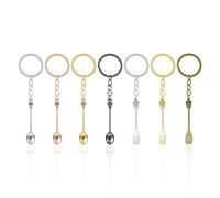 Porte-Clés en Forme De Cuillère 4 Pièces, Porte-Clés en Forme De Fourchette 3 Pièces, Fossé D'Épices Extérieur, Porte-Clés De Personnalité Créative, Marquage Quotidien des Bagages.