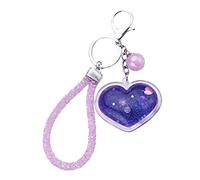 Porte-clés en Forme de cœur à Paillettes pour de Voiture Anniversaire Rose, Violet, 15 * 6CMM