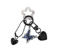 Porte-clés en forme de cœur papillon coloré en alliage alliage porte-clés pendentif sac étoile accessoires de bijoux tendance pour les rencontres et l'utilisation décontractée