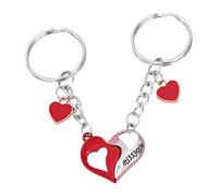 Porte-clés en forme de cœur pour couples, anniversaire avec porte-clés en alliage pour cadeaux de dates spéciales, porte-clés en forme de cœur pour couples, accessoire de porte-clés en alliage