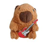 Porte-clés en forme de dauphin avec guitare en peluche, 10 cm