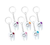 Porte-Clés en Forme de Dent,6 PCS Porte-Clés Dentaires,Cadeaux pour Dentistes,Patients Dentaires,Cadeaux D'anniversaire et de Remise de Diplôme pour Nouveaux Dentistes