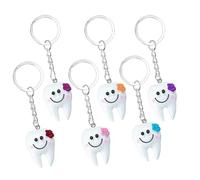 Porte-Clés en Forme de Dent,6 PCS Porte-Clés Dentaires,Cadeaux pour Dentistes,Patients Dentaires,Cadeaux D'anniversaire et de Remise de Diplôme pour Nouveaux Dentistes